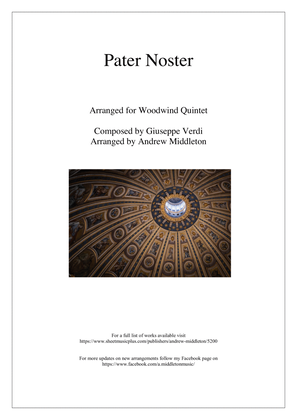 Book cover for Pater Noster arranged for Wind Quintet