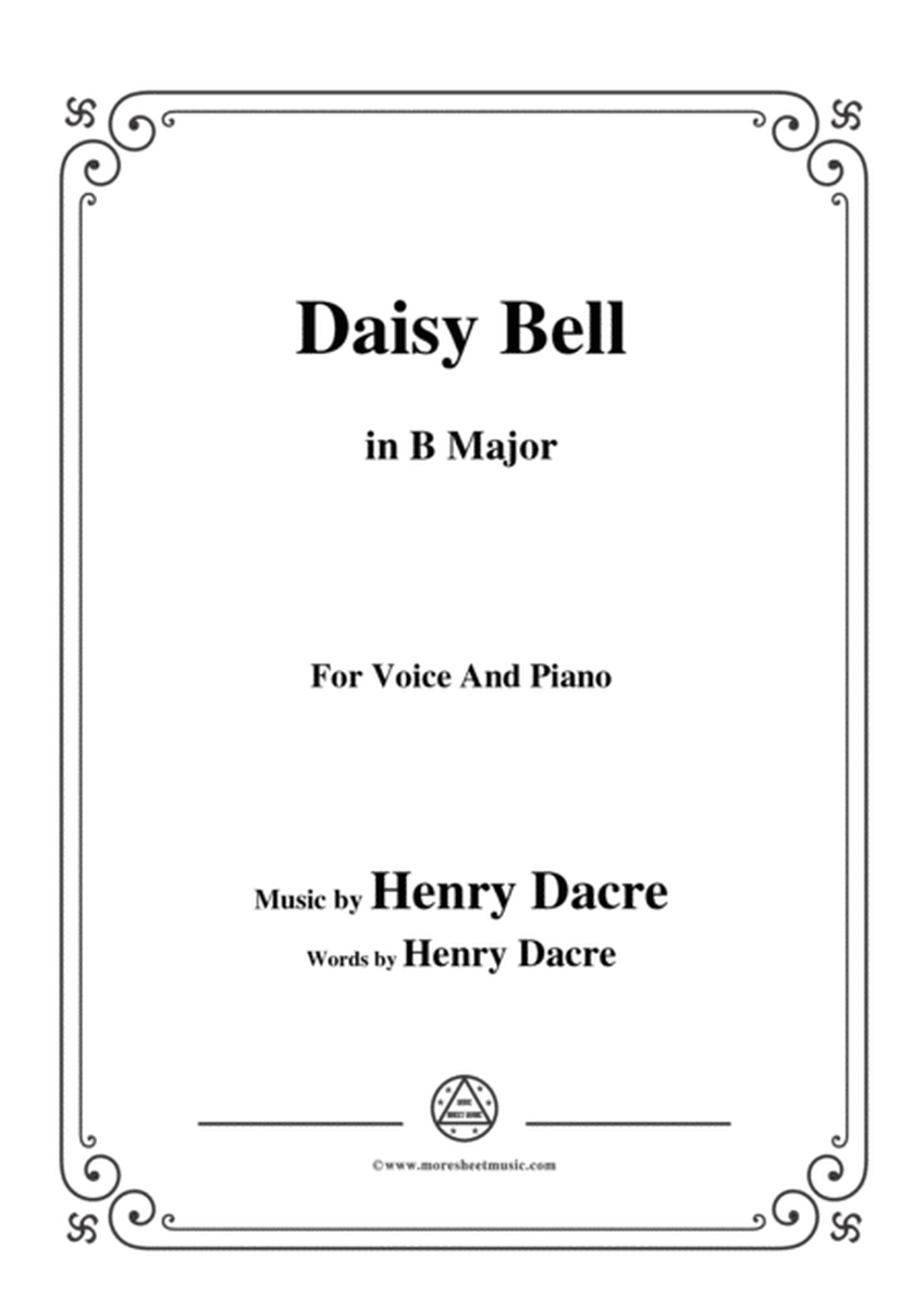 Henry Dacre-Daisy Bell,in B Major,for Voice and Piano image number null