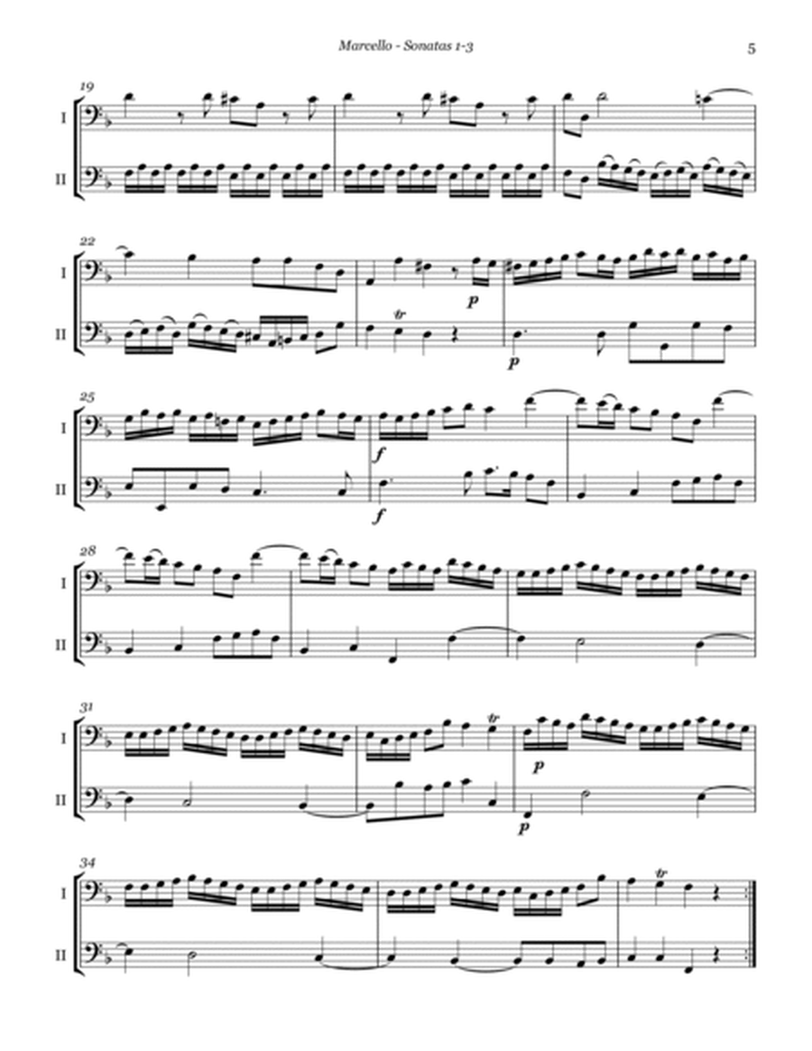 Sonatas 1-3 for Two Trombones by Benedetto Marcello Trombone Duet - Digital Sheet Music
