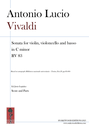 Book cover for Vivaldi – Trio Sonata for violin, violoncello and continuo in C minor RV 83