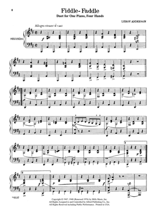Book cover for Fiddle-Faddle - Piano Duet (1 Piano, 4 Hands)