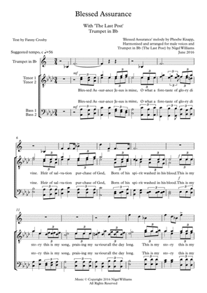 Hymn Concertato, Blessed Assurance, with The Last Post, for TTBB choir and trumpet in Bb