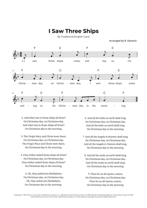 Book cover for I Saw Three Ships (Key of F Major)