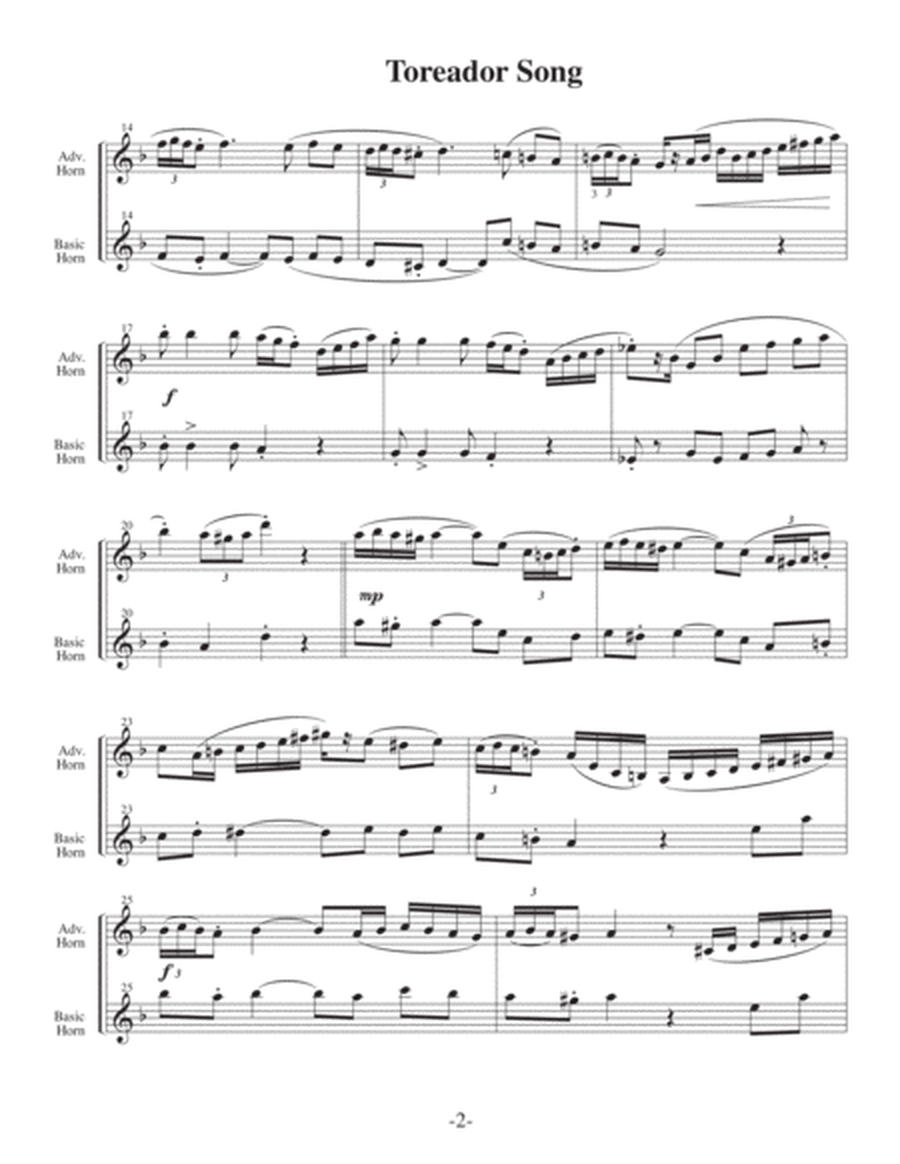 The Toreador Song - Bizet (Arrangements Level 3-5 for HORN + Written Acc) image number null