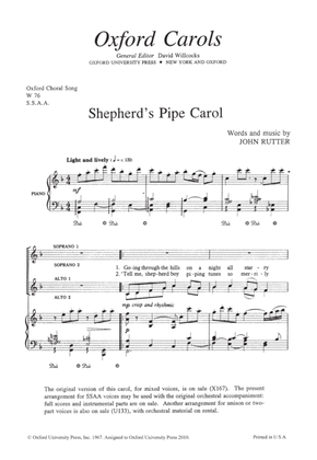 Book cover for Shepherd's Pipe Carol