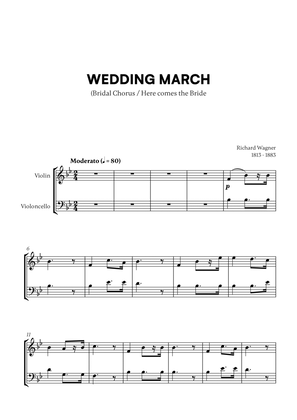 Book cover for Richard Wagner - Wedding March (Here comes the Bride) (for Violin and Cello)