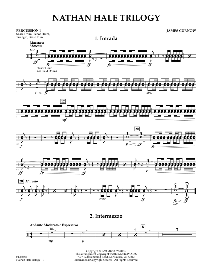 Nathan Hale Trilogy - Percussion 1