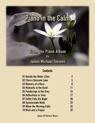 Book cover for Piano in the Calm - Piano Book