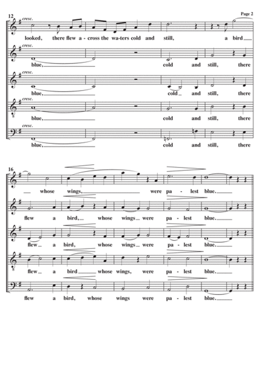 The Blue Bird A Cappella SATB +Sop Solo in G Major image number null