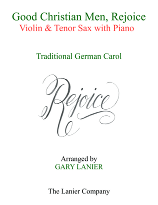 Book cover for GOOD CHRISTIAN MEN, REJOICE (Violin, Tenor Sax with Piano & Score/Parts)