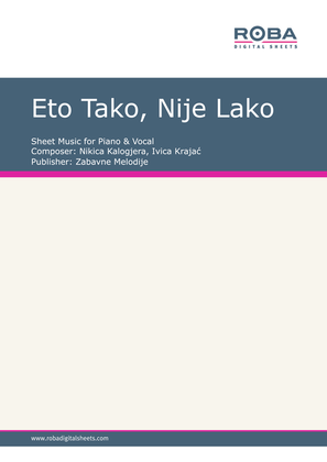 Book cover for Eto Tako, Nije Lako