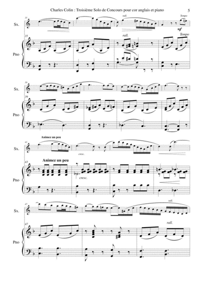 Charles Colin: Solo de Concours no 3, Opus 40 arranged for english horn in F and piano