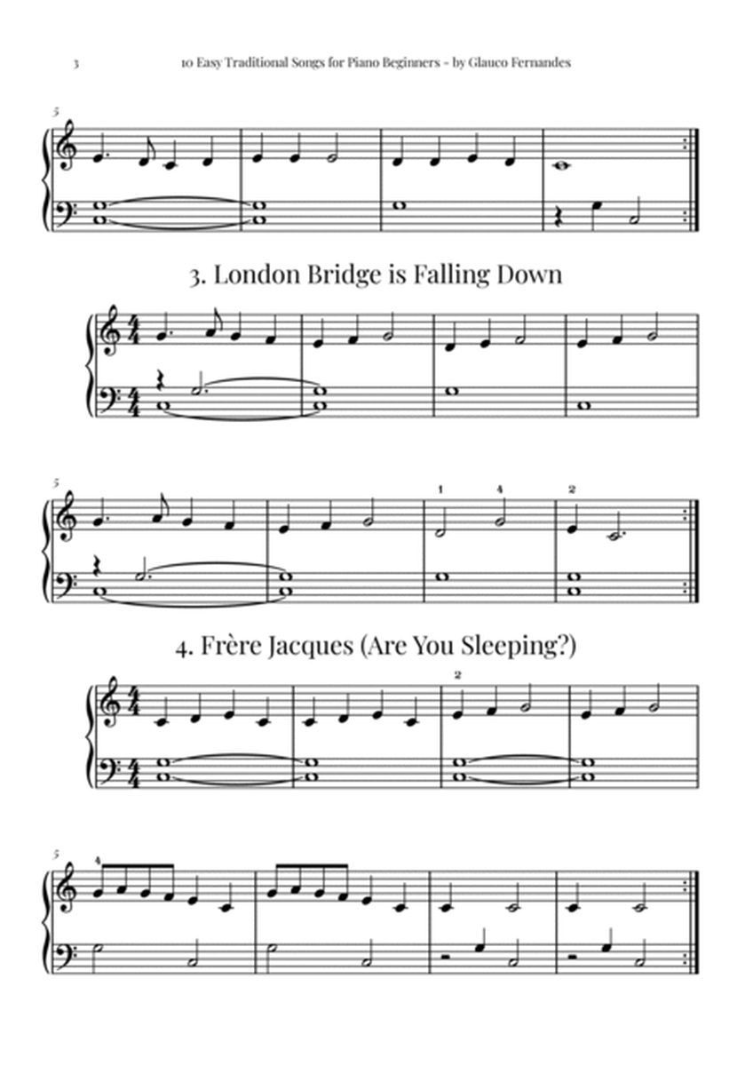 10 Easy Traditional Songs for Piano Beginners image number null