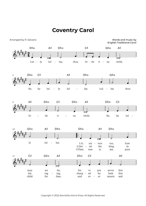 Book cover for Coventry Carol (Key of D-Sharp Minor)