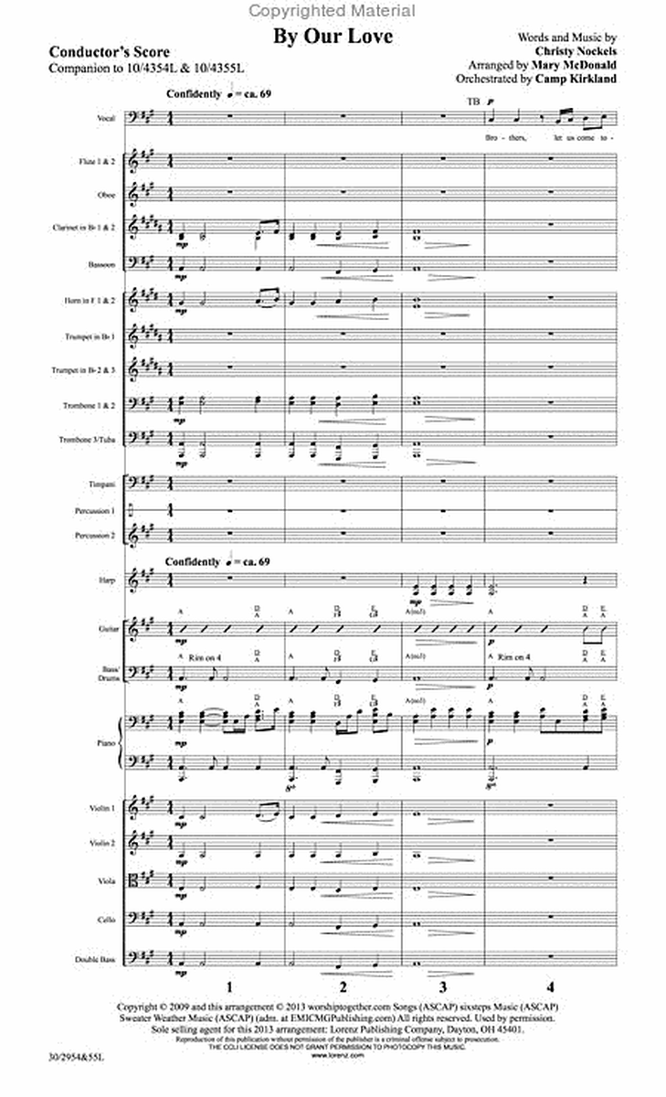 By Our Love - Orchestral Score and CD with Printable Parts