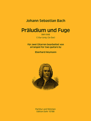 Book cover for Präludium und Fuge C-Dur BWV 848 (für zwei Gitarren) (original Cis-Dur)