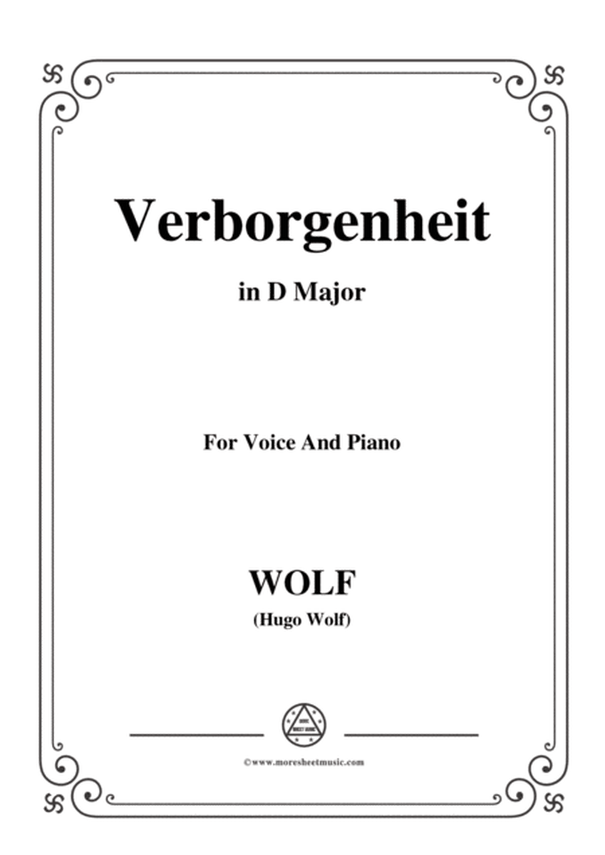 Wolf-Verborgenheit in D Major,for Voice and Piano image number null