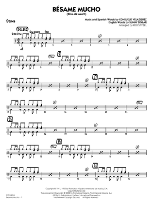 Book cover for Bésame Mucho (Kiss Me Much) (arr. Rick Stitzel) - Drums
