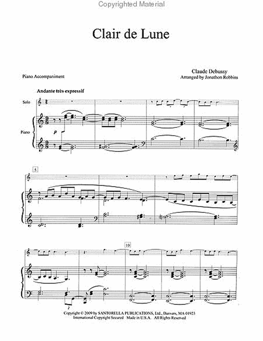 Debussy's Clair de Lune for Alto Saxophone and Piano