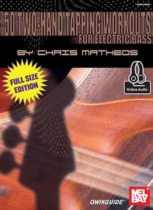 Book cover for 50 Two-Hand Tapping Workouts for Electric Bass