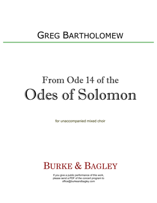 Book cover for From Ode 14 of the Odes of Solomon