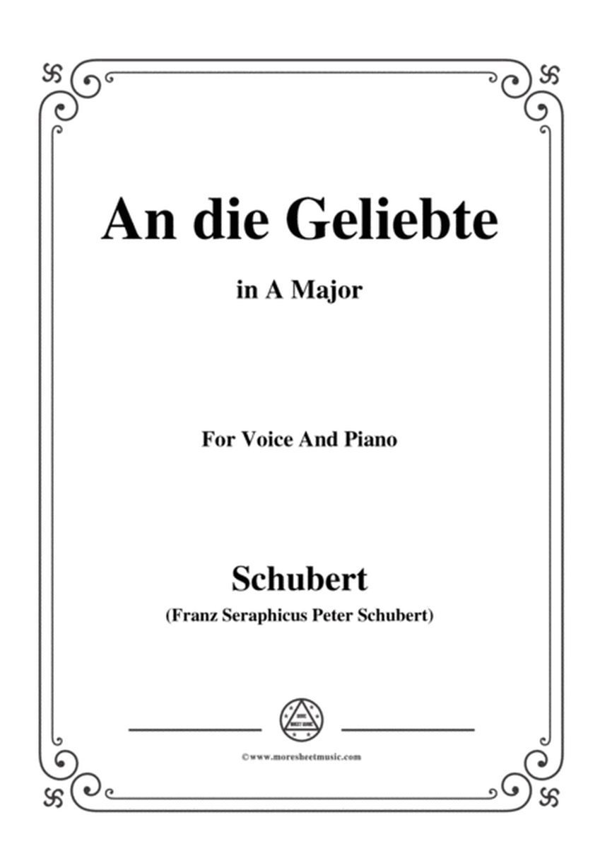 Schubert-An die Geliebte,in A Major,for Voice&Piano image number null