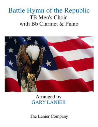 Book cover for BATTLE HYMN OF THE REPUBLIC (for 2 Part Men's Choir with Bb Clarinet and Piano)