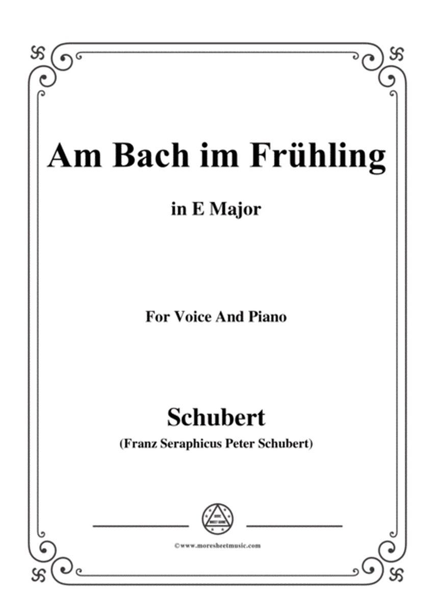 Schubert-Am Bach im Frühling,in E Major,Op.109 No.1,for Voice and Piano image number null