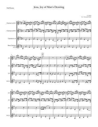 Book cover for Jesu, Joy of Man's Desiring (J. S. Bach) for Clarinet Quartet