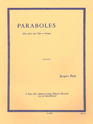 Book cover for Paraboles (flute & Guitar)