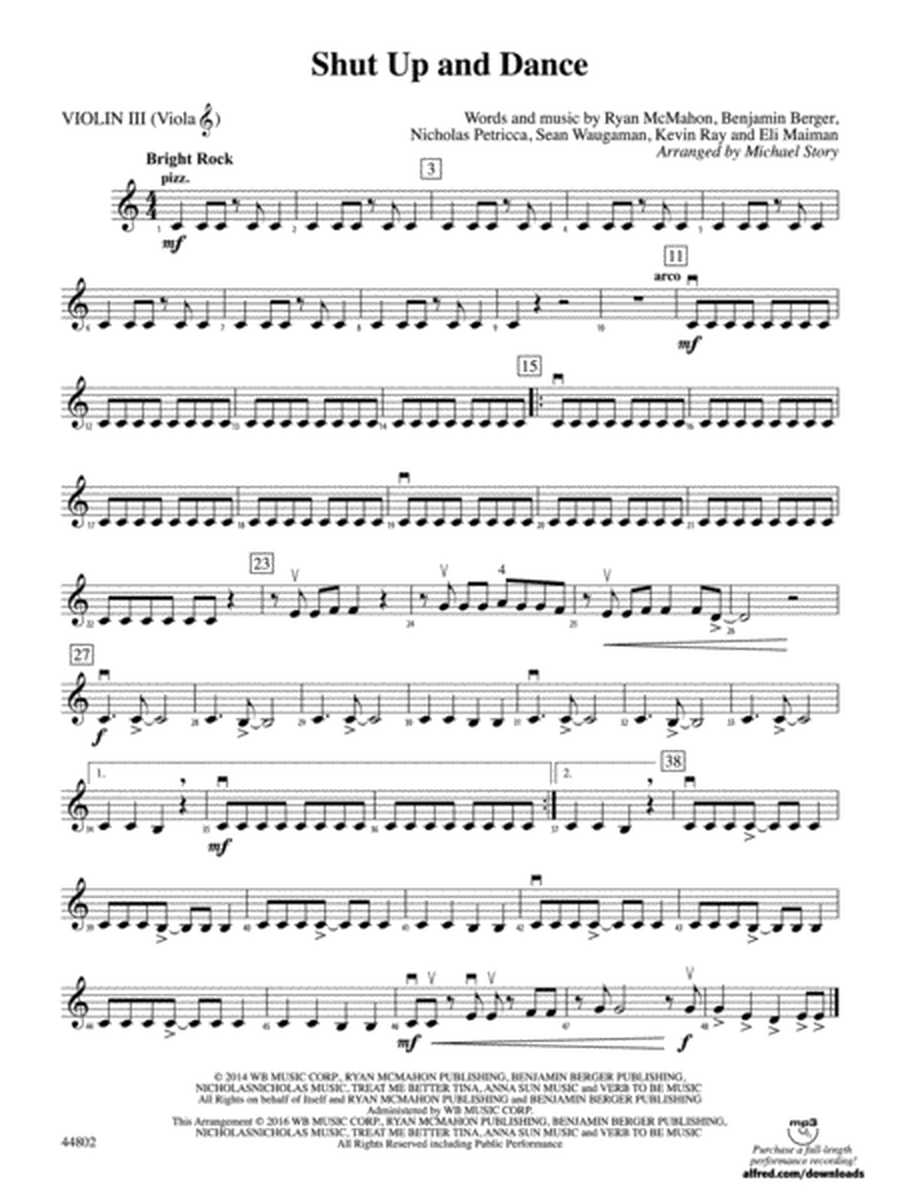 Shut Up and Dance: 3rd Violin (Viola [TC])