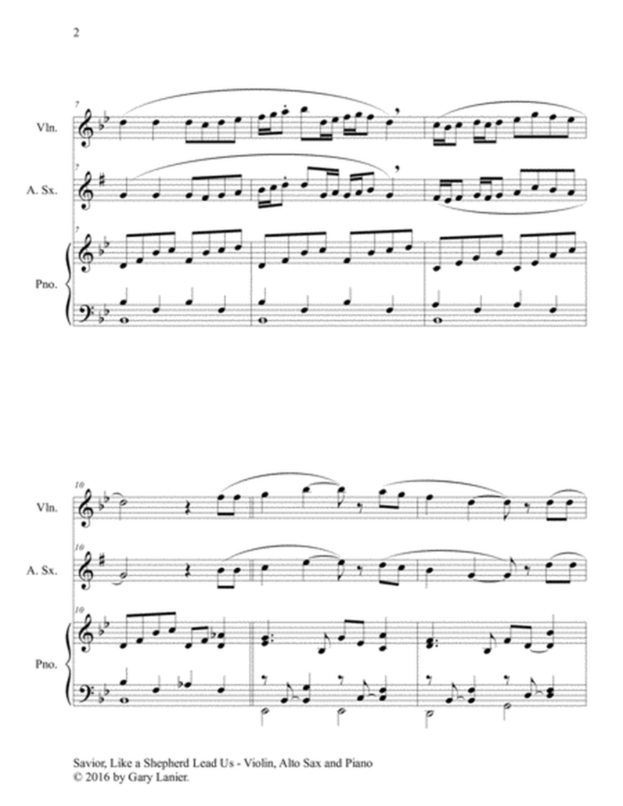 SAVIOR, LIKE A SHEPHERD LEAD US (Trio – Violin, Alto Sax & Piano with Parts) image number null