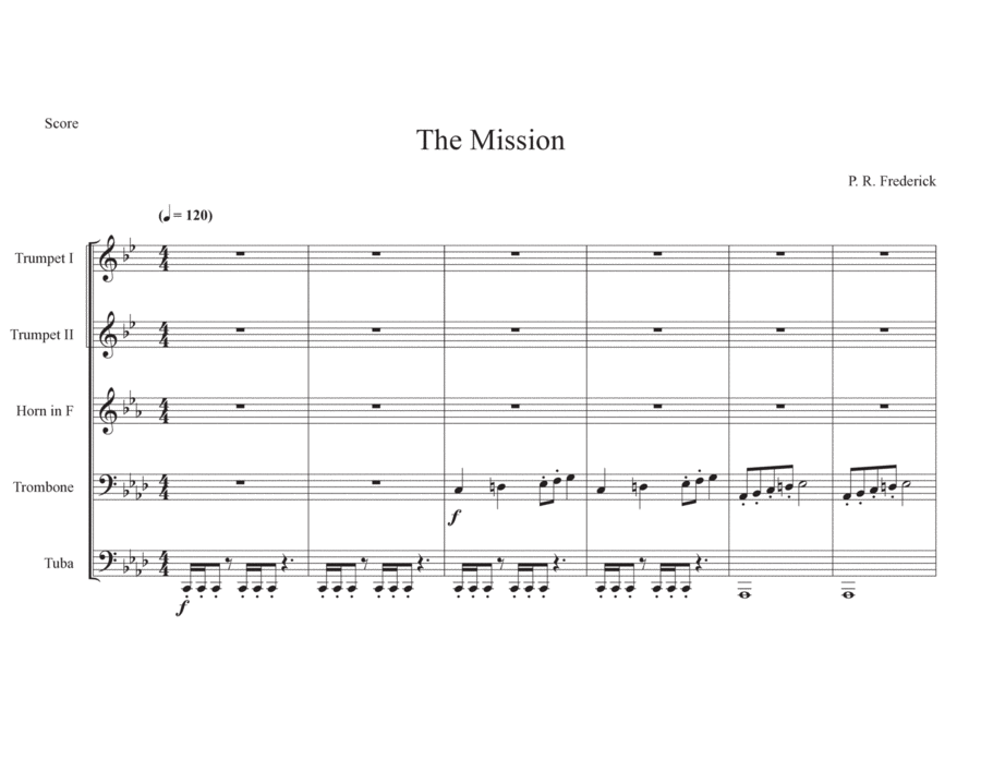 Mission, The (Brass Quintet) image number null