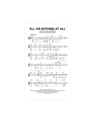 Book cover for All Or Nothing At All