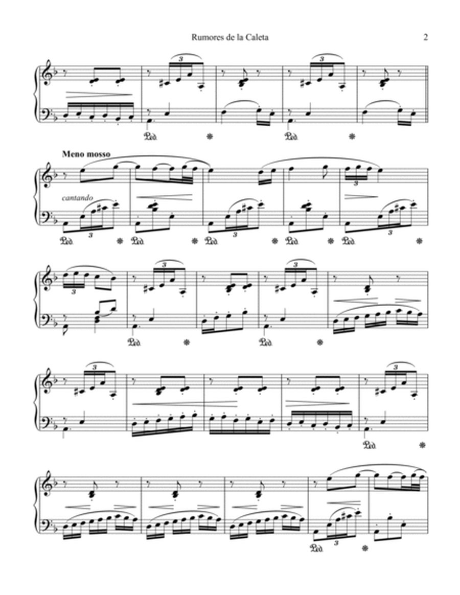 Rumores de la Caleta Op. 71 No. 6 for piano solo