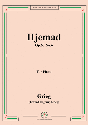 Book cover for Grieg-Hjemad Op.62 No.6,for Piano