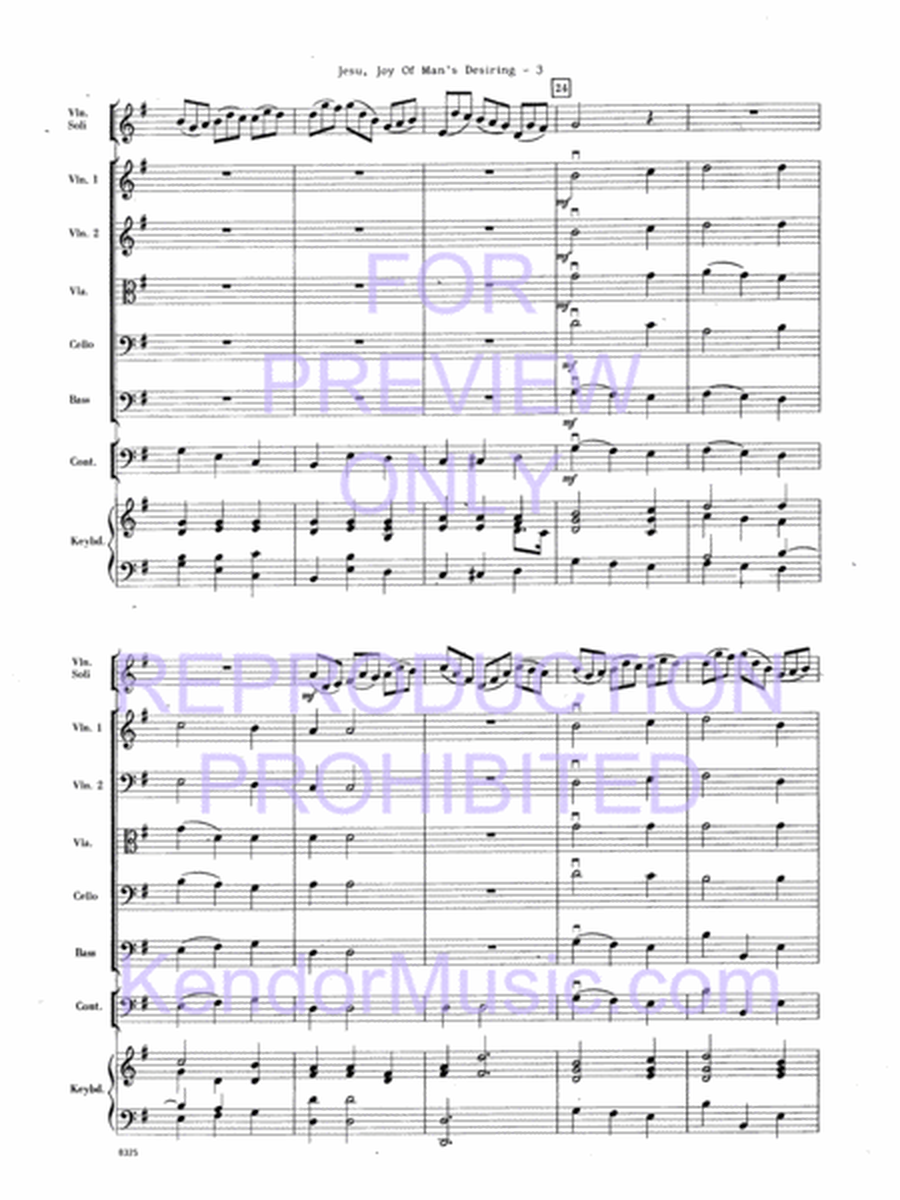 Jesu, Joy Of Man's Desiring (Full Score)