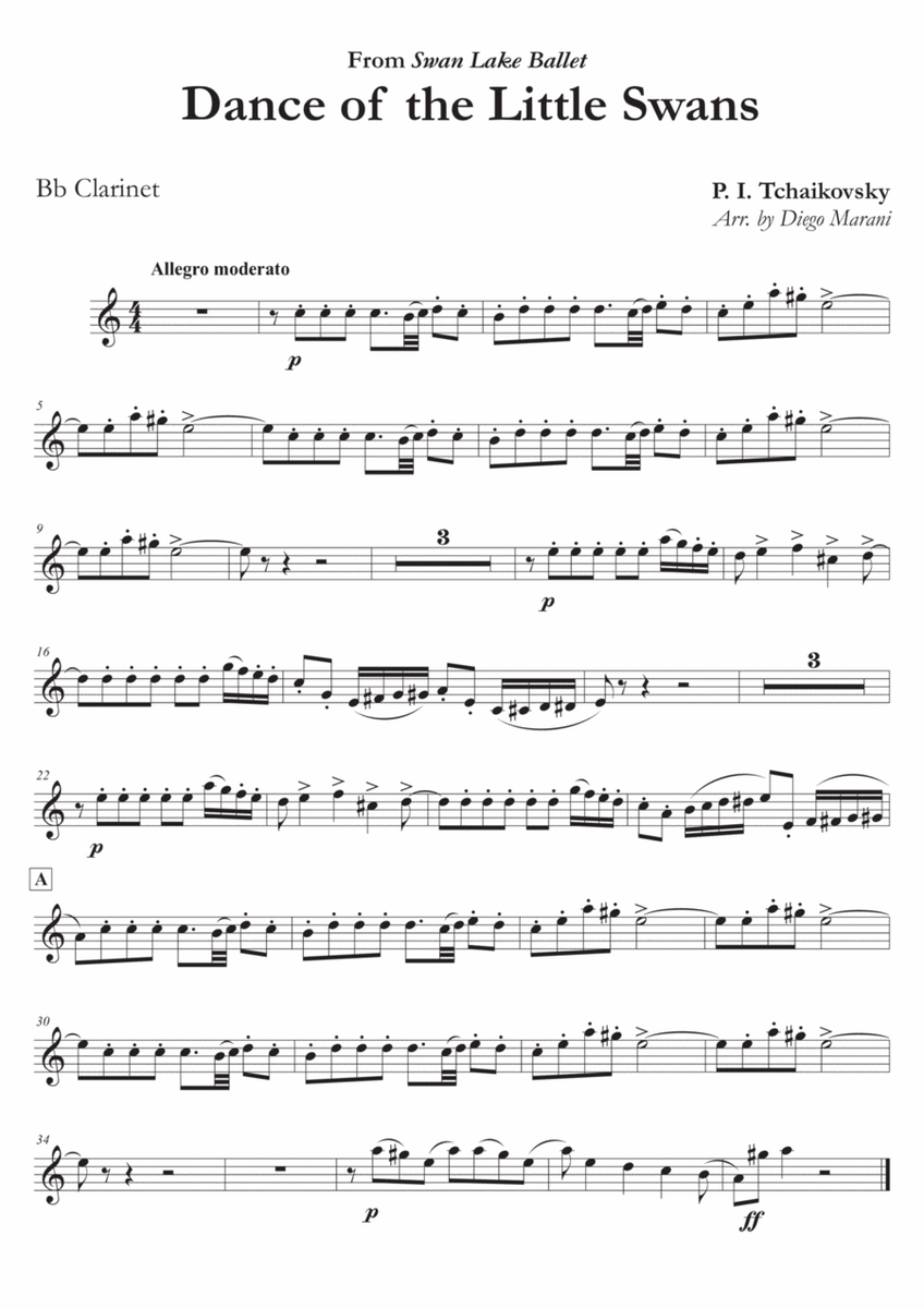 Dance of the Little Swans for Clarinet and Piano image number null