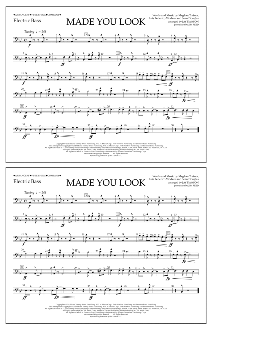 Made You Look (arr. Jay Dawson) - Electric Bass