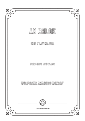 Book cover for Mozart-An Chloe in E flat Major,for Voice and Piano
