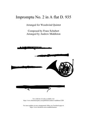 Book cover for Impromptu No. 2 D935 arranged for Woodwind Quintet