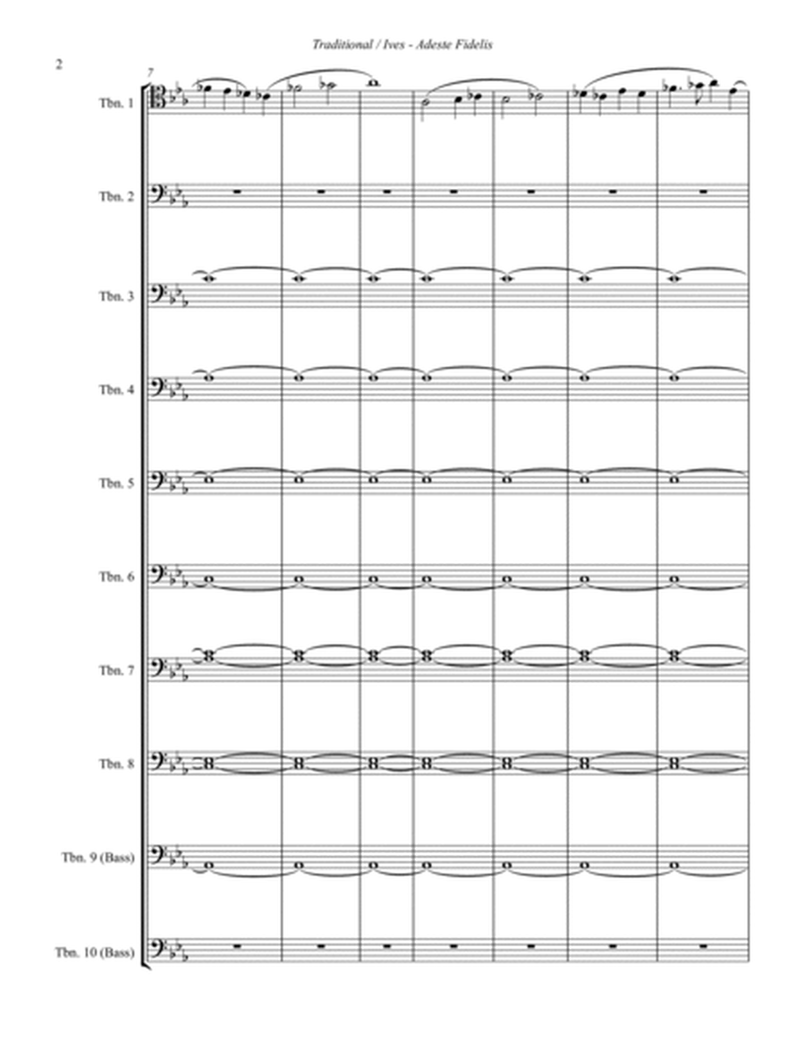 Traditional - Adeste Fidelis for Trombone Choir adapted by Charles Ives image number null