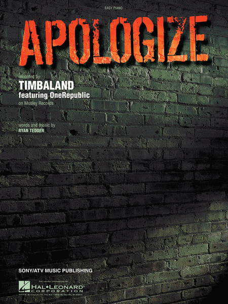 OneRepublic, Timbaland: Apologize (Easy piano)