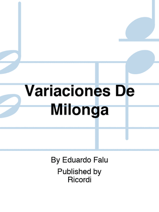 Book cover for Variaciones De Milonga