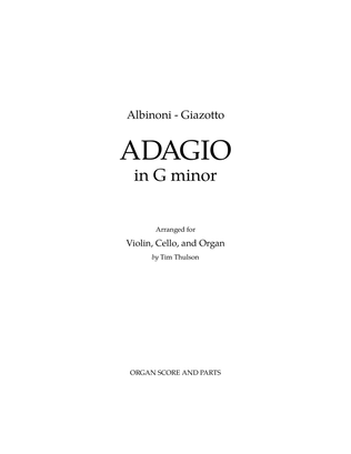 Book cover for Adagio In Sol Minore (adagio In G Minor)