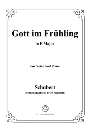 Book cover for Schubert-Gott im Frühling,in E Major,for Voice&Piano