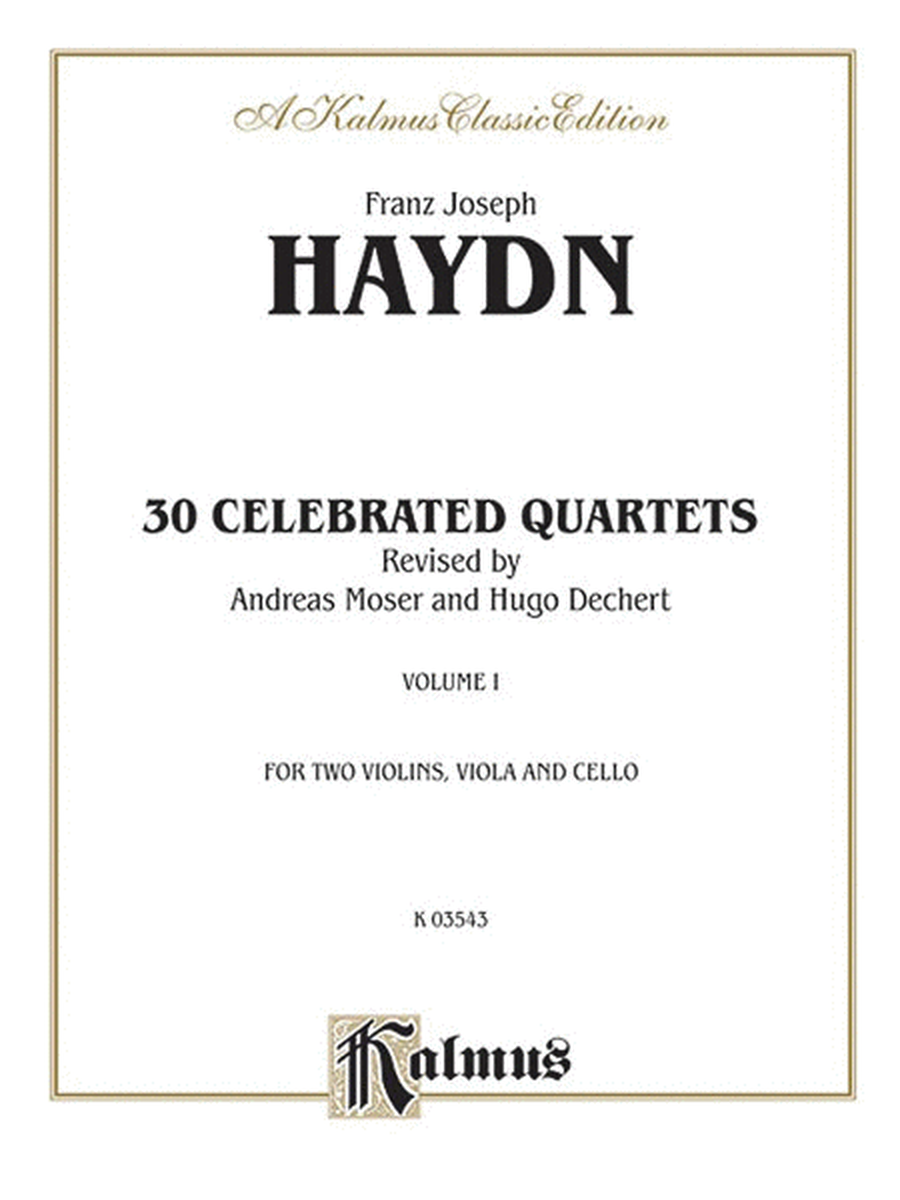 Thirty Celebrated String Quartets, Volume 1