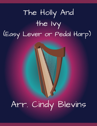 Book cover for The Holly and the Ivy, for Easy Harp Solo