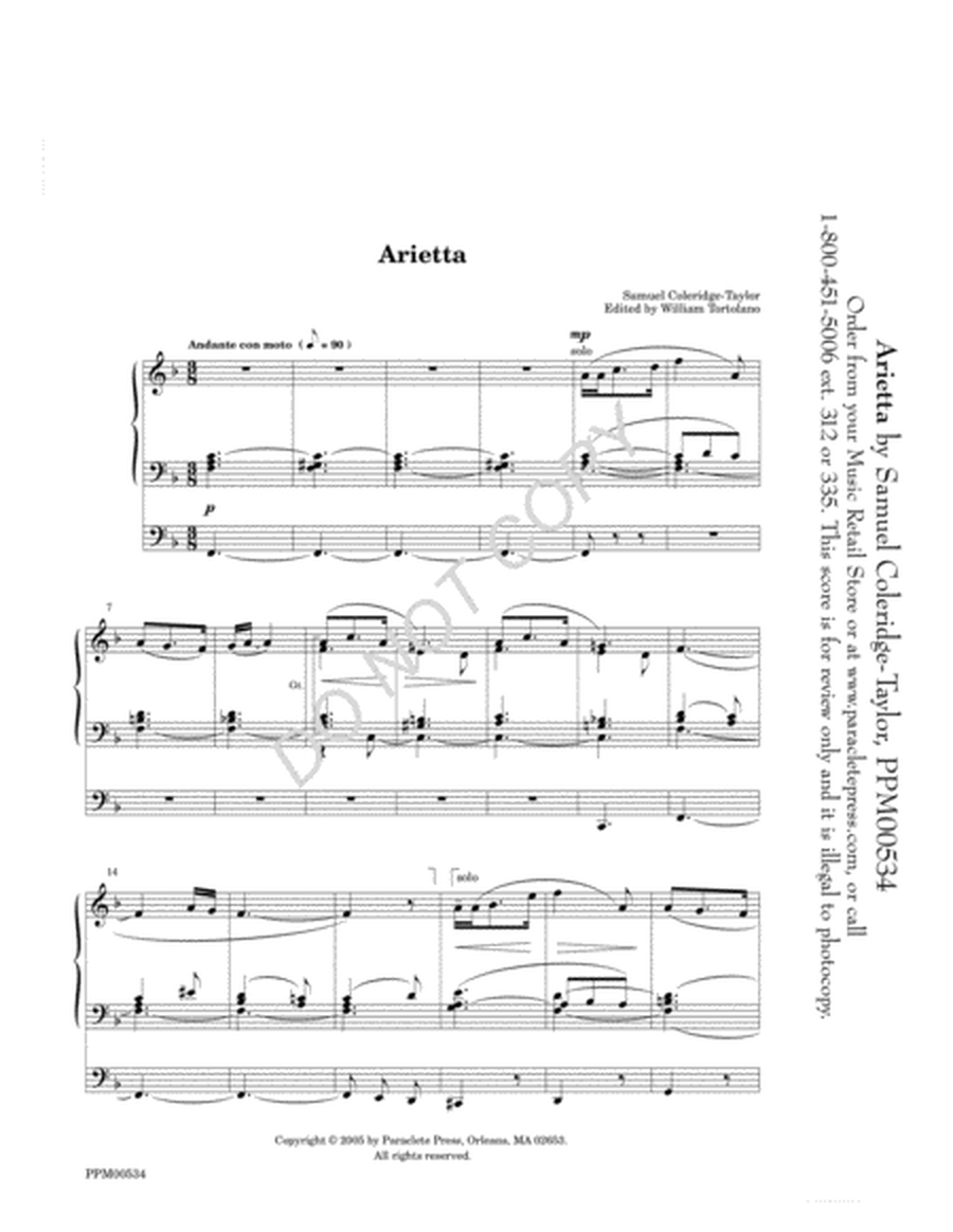 Arietta, Elegy and Melody