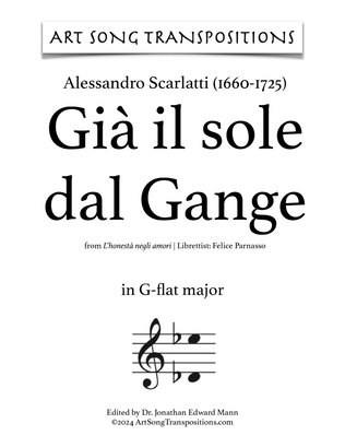 Book cover for SCARLATTI: Già il sole dal Gange (transposed to G-flat major and F major)